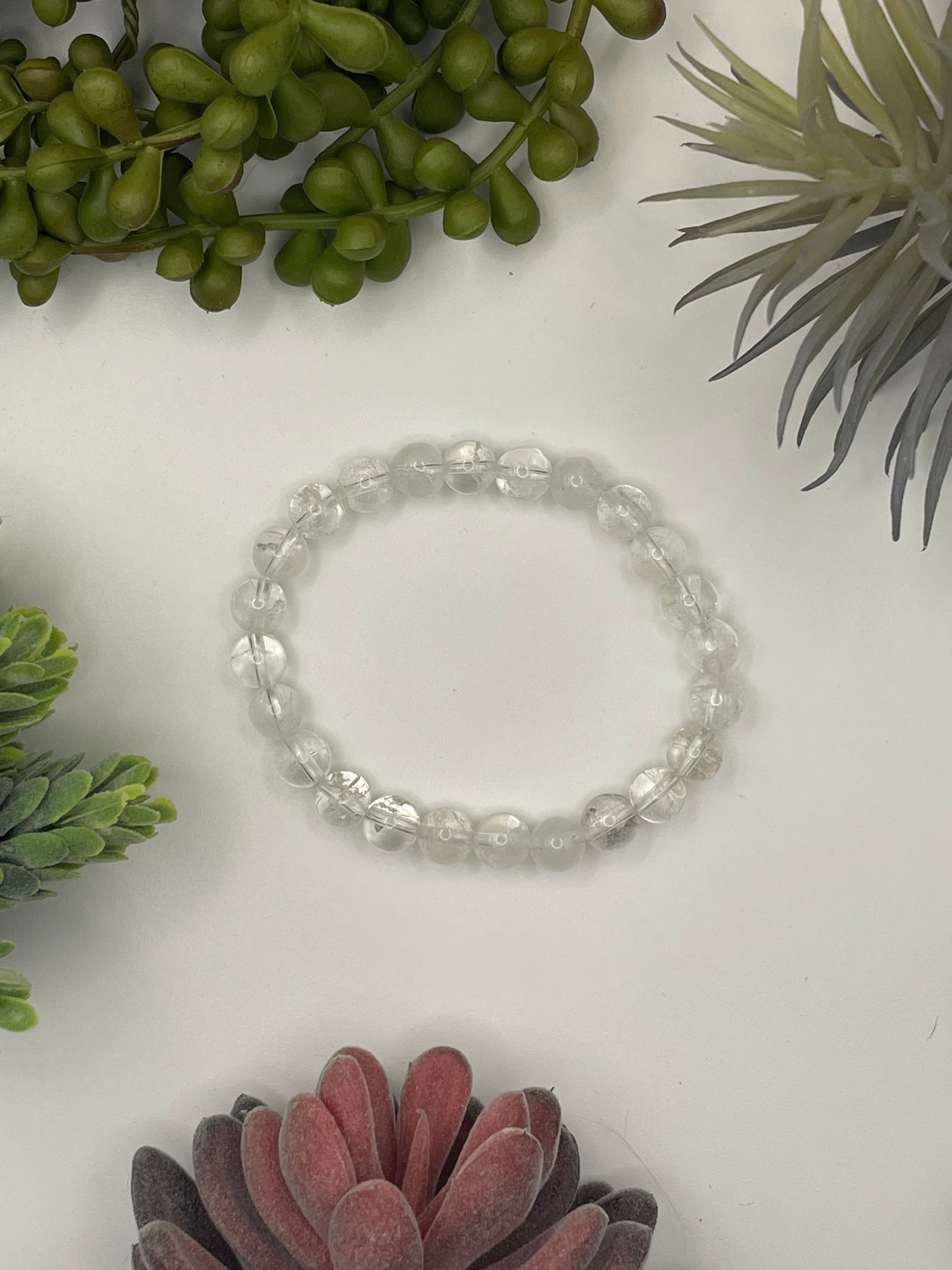 clear quartz beaded bracelet