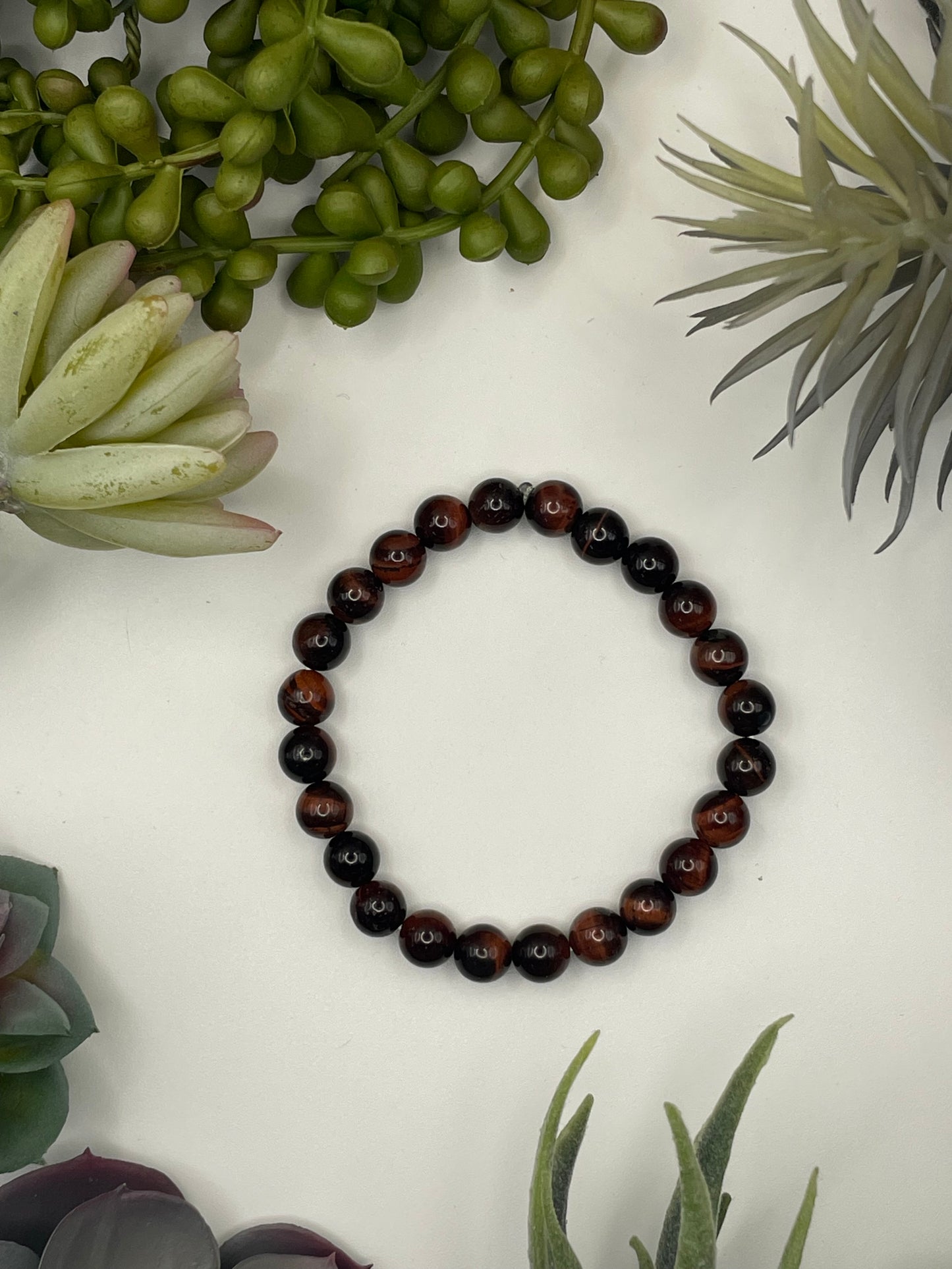 red tiger’s eye beaded bracelets