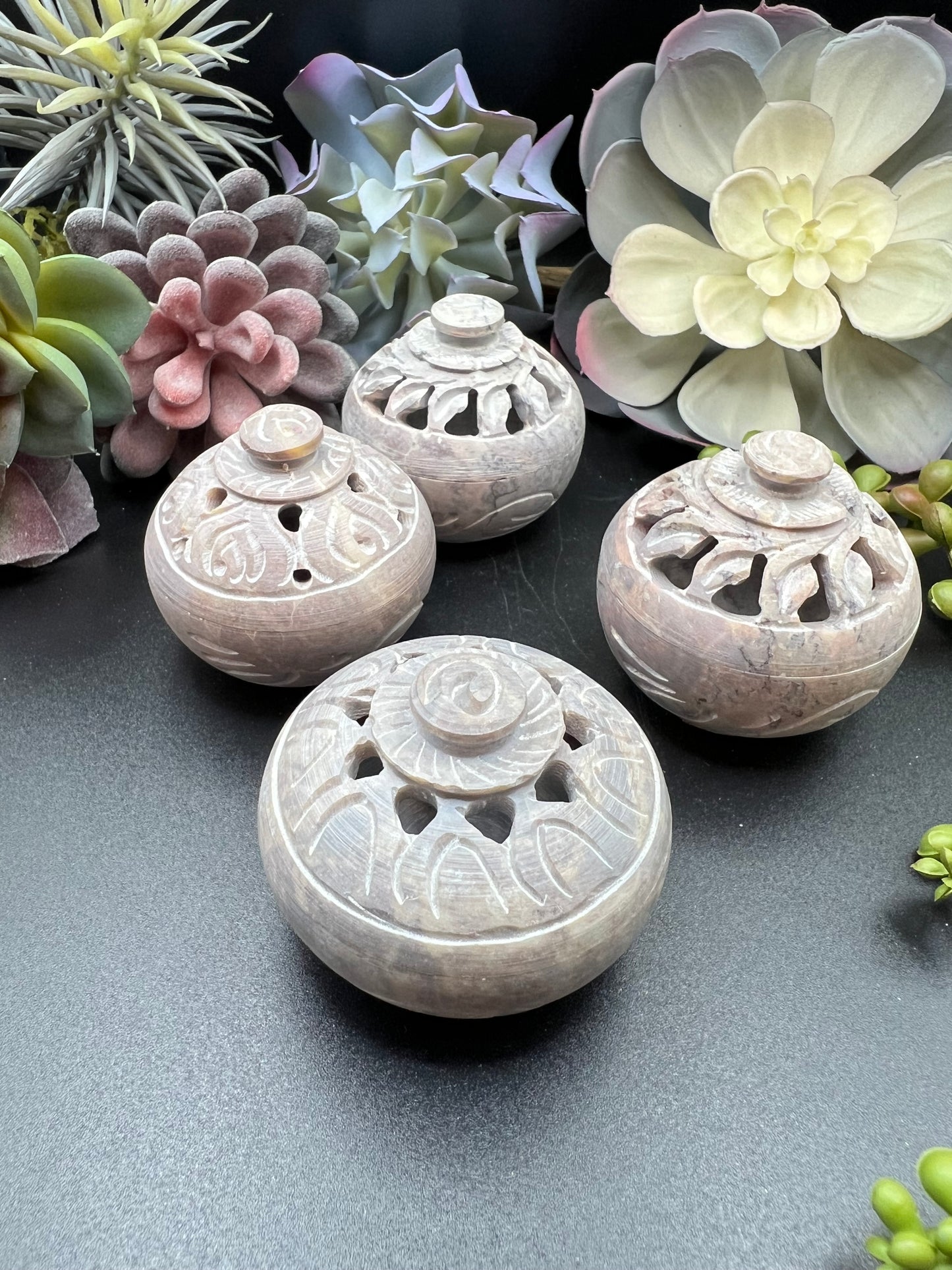 soapstone burner with lid