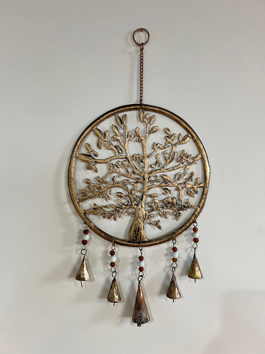 brass hanging decoration with bells