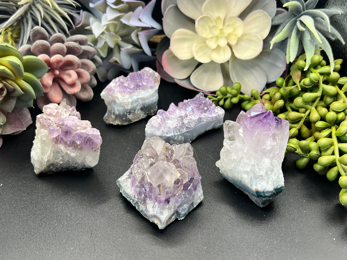 amethyst, small clusters