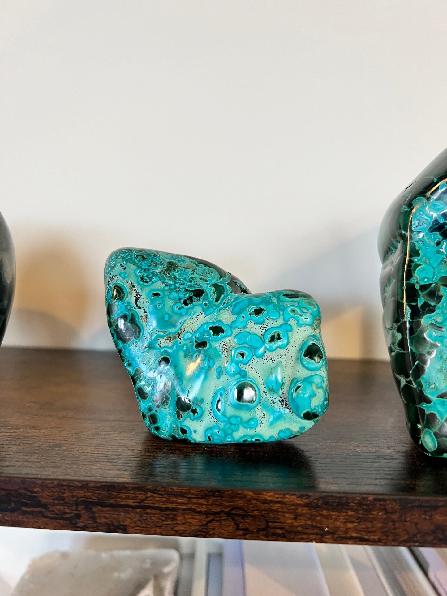 chrysocolla malachite partially polished pieces