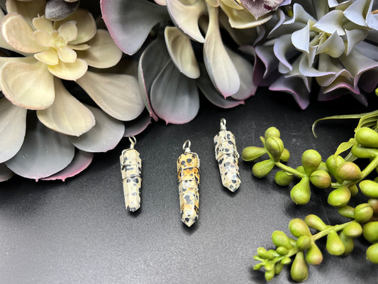 Dalmatian jasper wire-wrapped point