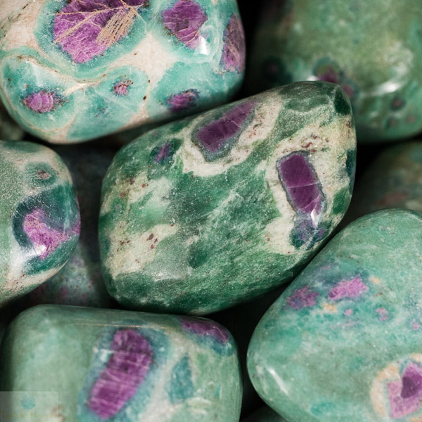 ruby in fuchsite tumbles