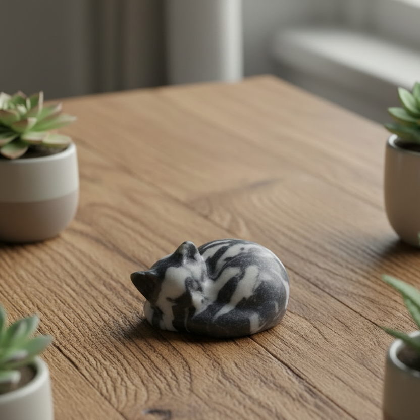 zebra jasper sleeping cat