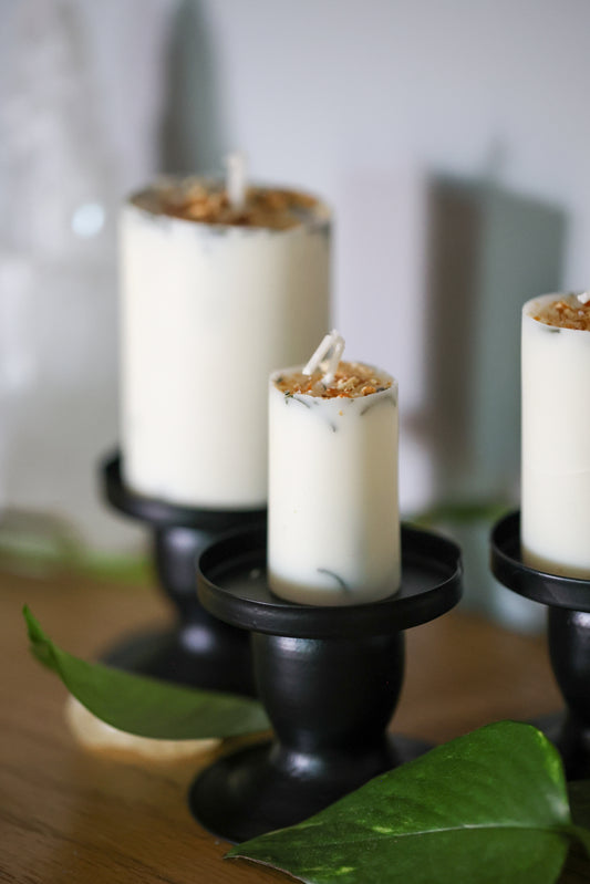 altar candles by Lesley Frances of Stellar Starlight Astrology