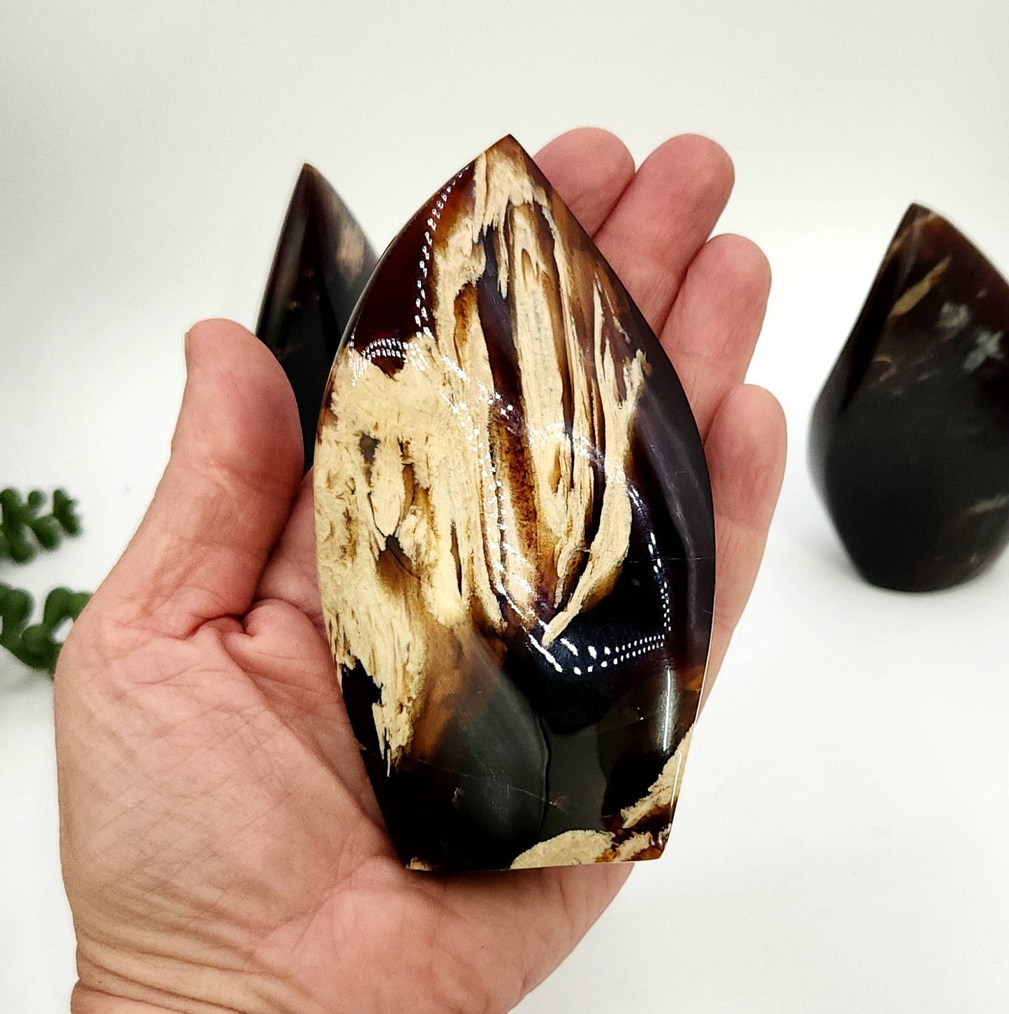 blue amber freeform flame