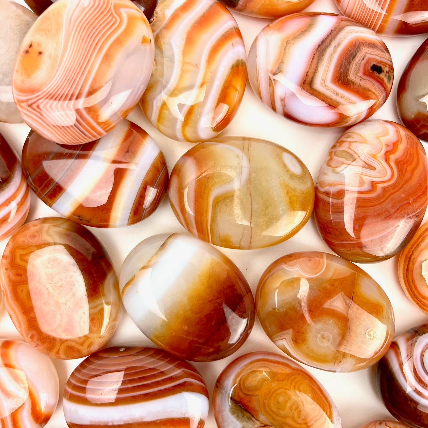 banded carnelian palmstone