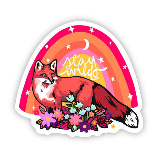 "Stay Wild" fox sticker