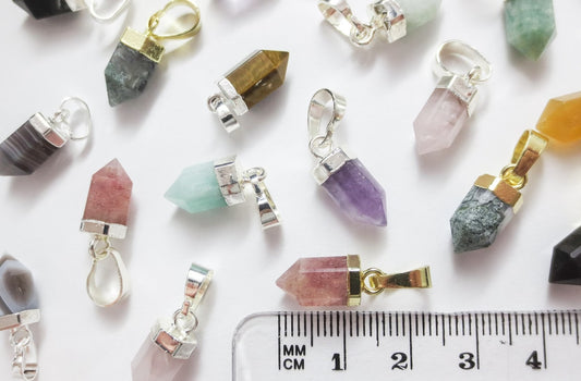 crystal point charm for beaded bracelets