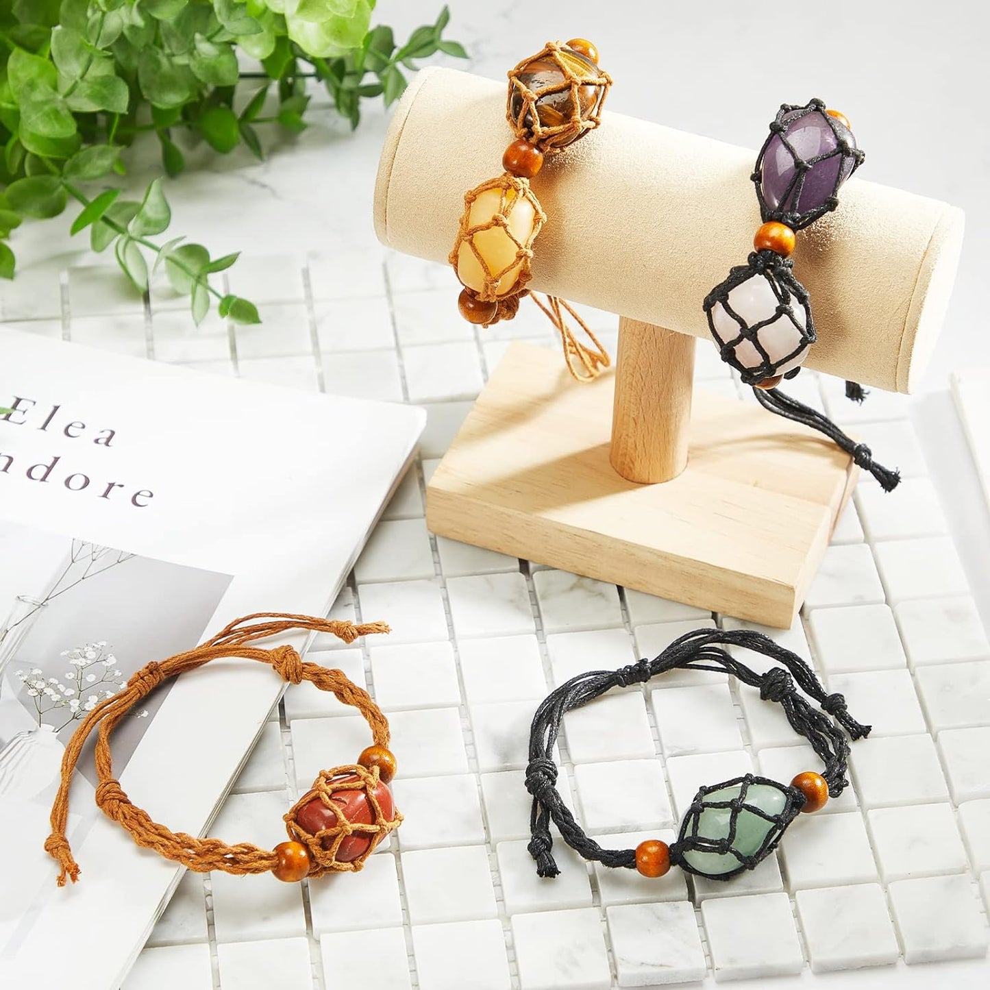 crystal holder cord bracelets