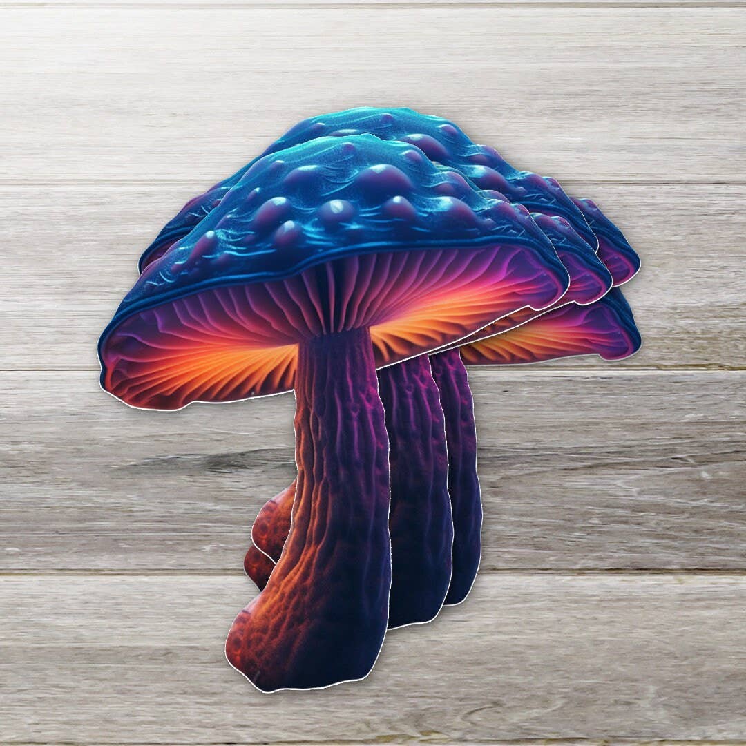 Glowing Mushroom Sticker- Realistic, Glowing