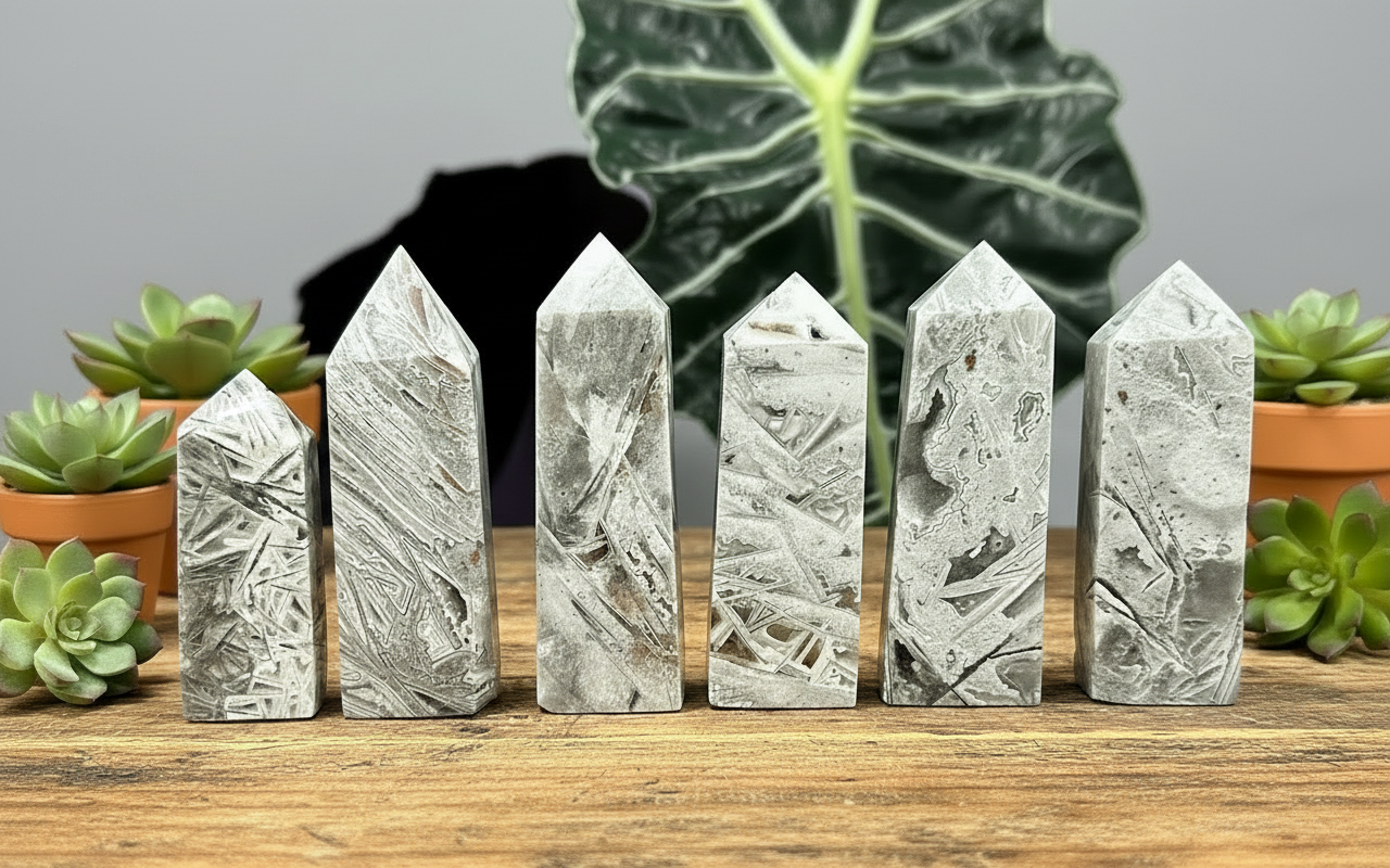 white lace agate towers