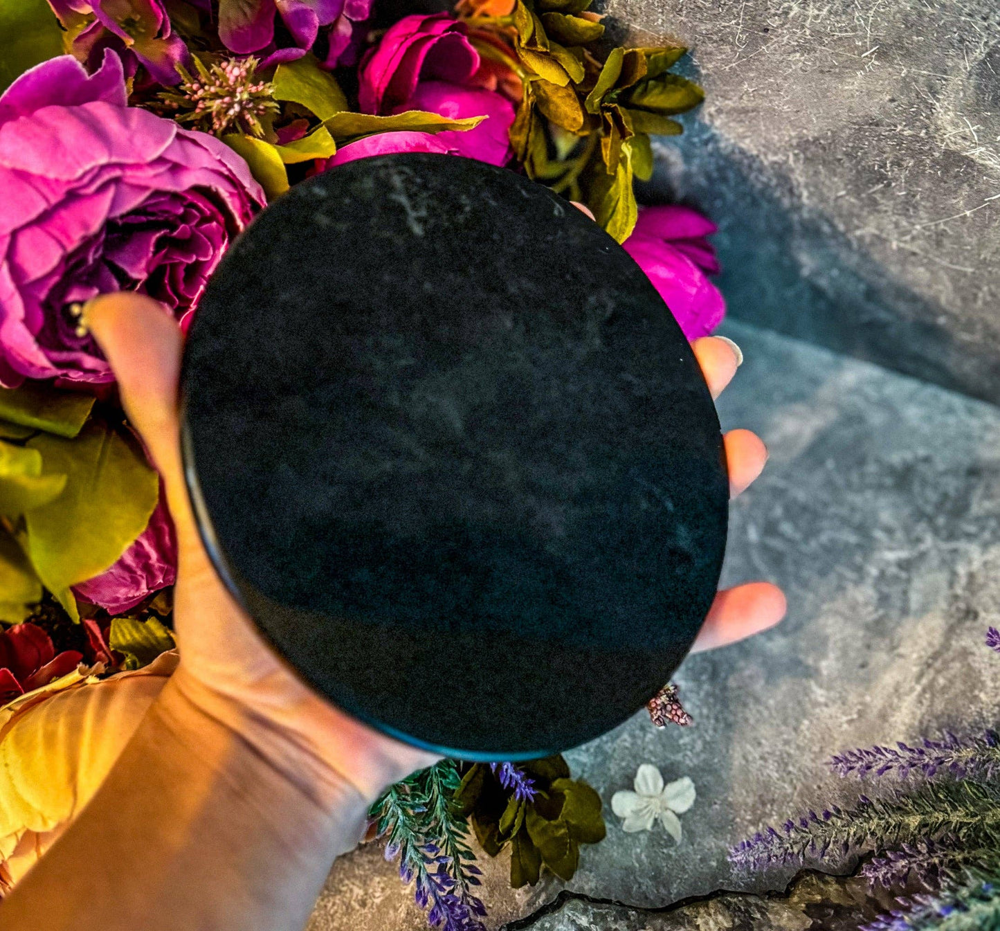 black obsidian scrying mirror