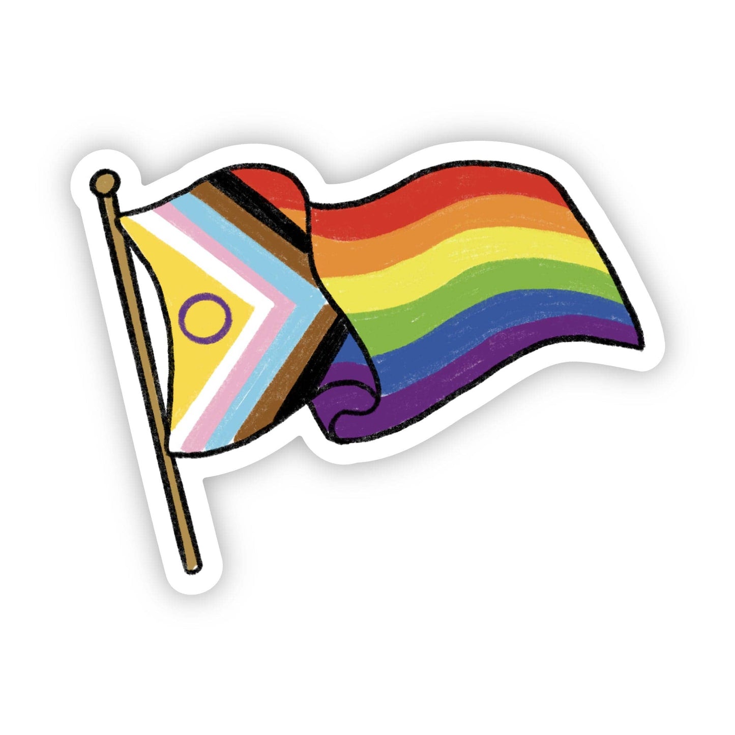 Progress Pride (intersex-inclusive) flag sticker