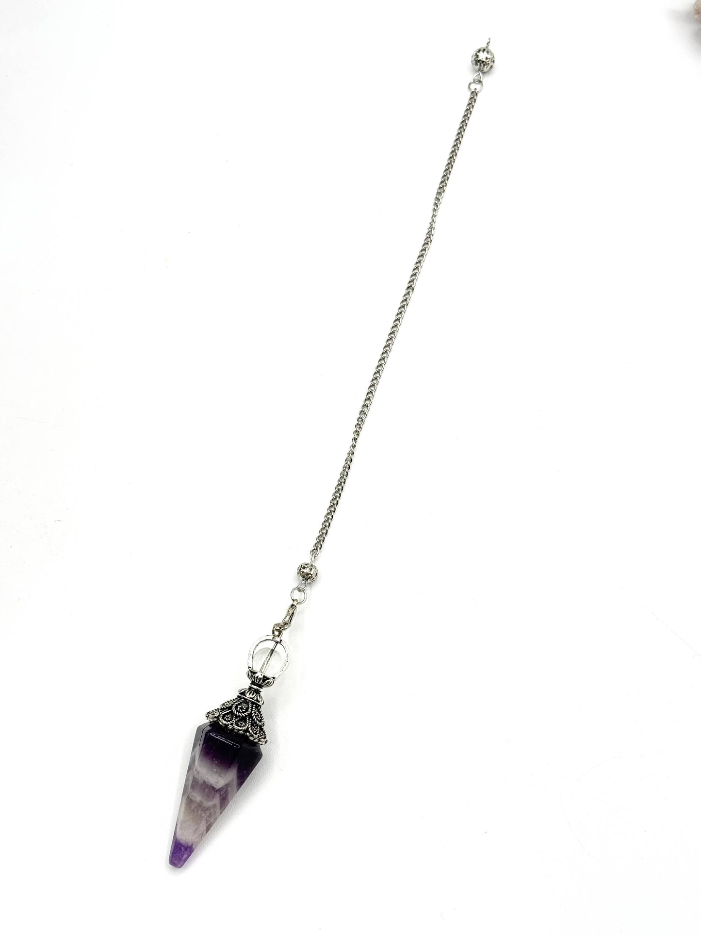 pendulum with silver cap and quartz sphere