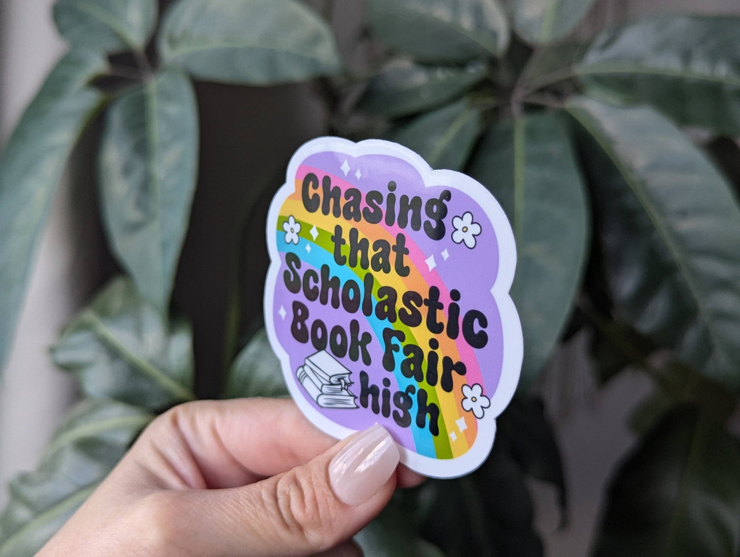Chasing That Scholastic Book Fair High vinyl stickers