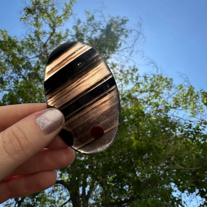 midnight lace obsidian palm stone