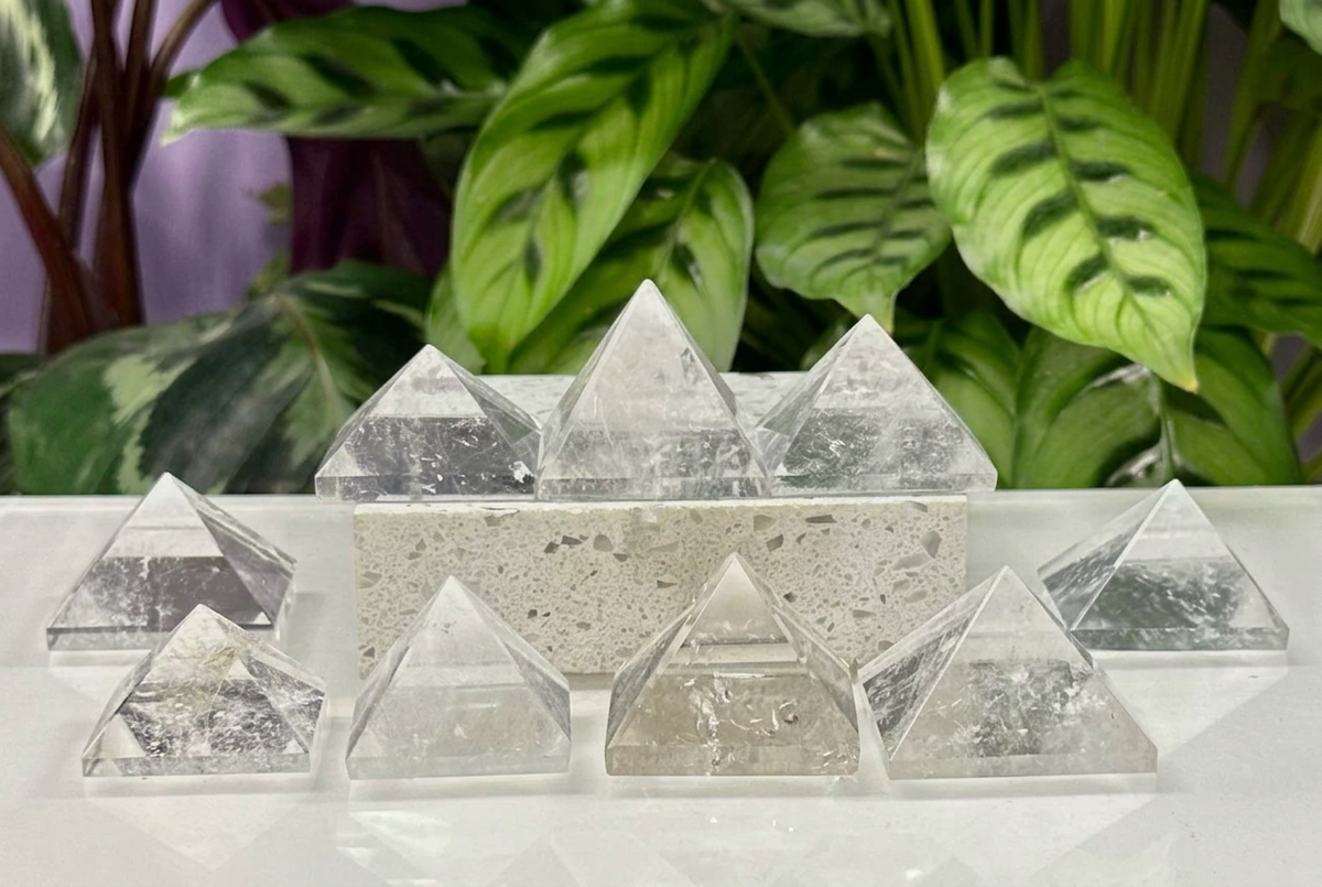 clear quartz pyramid