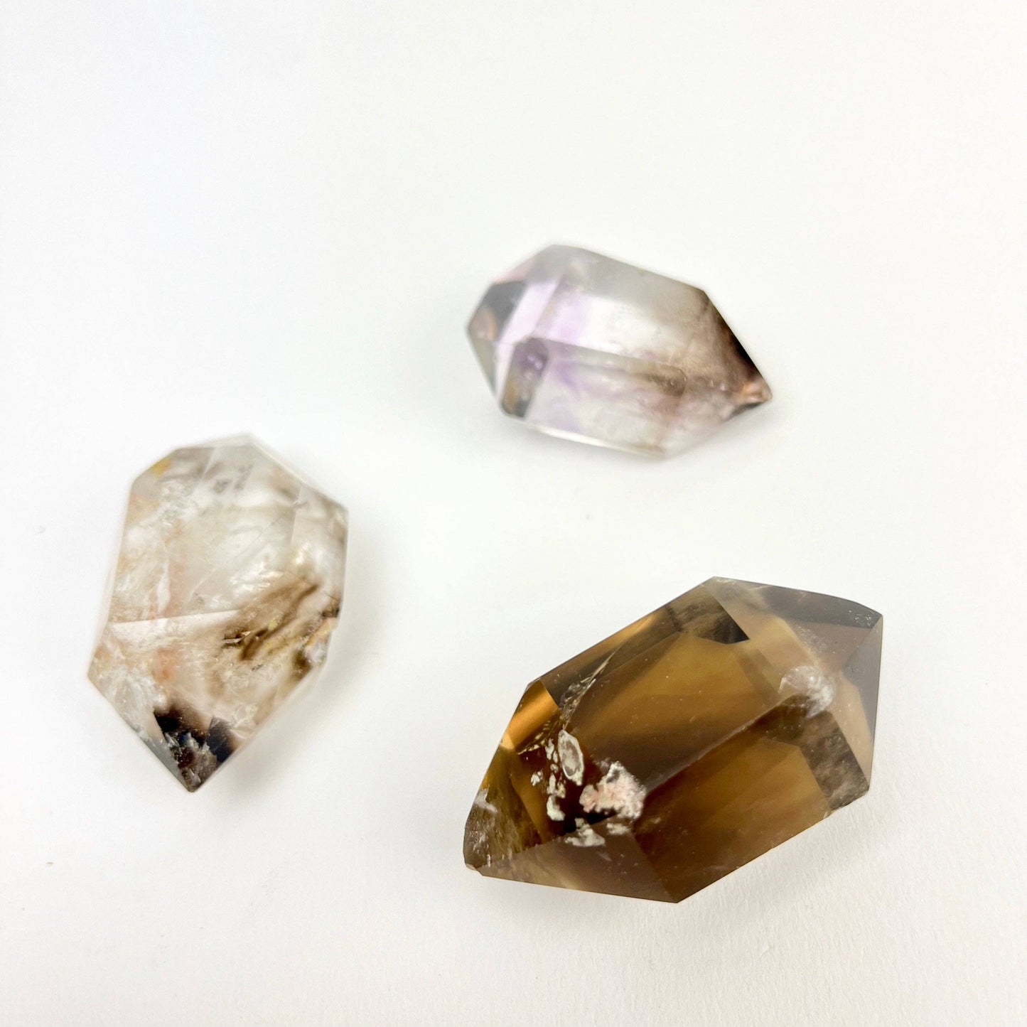 included double-terminated smoky quartz