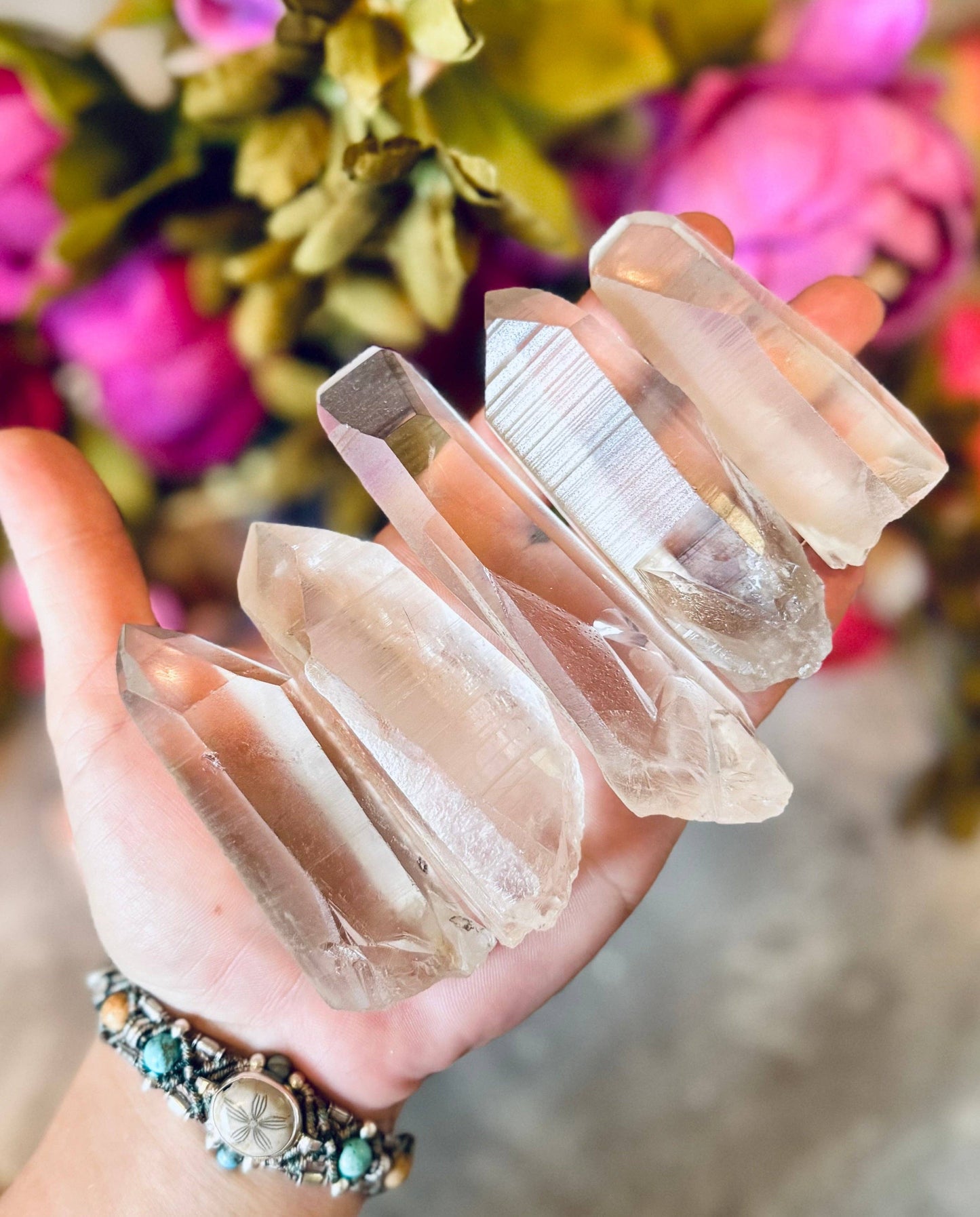 Lemurian seed quartz points