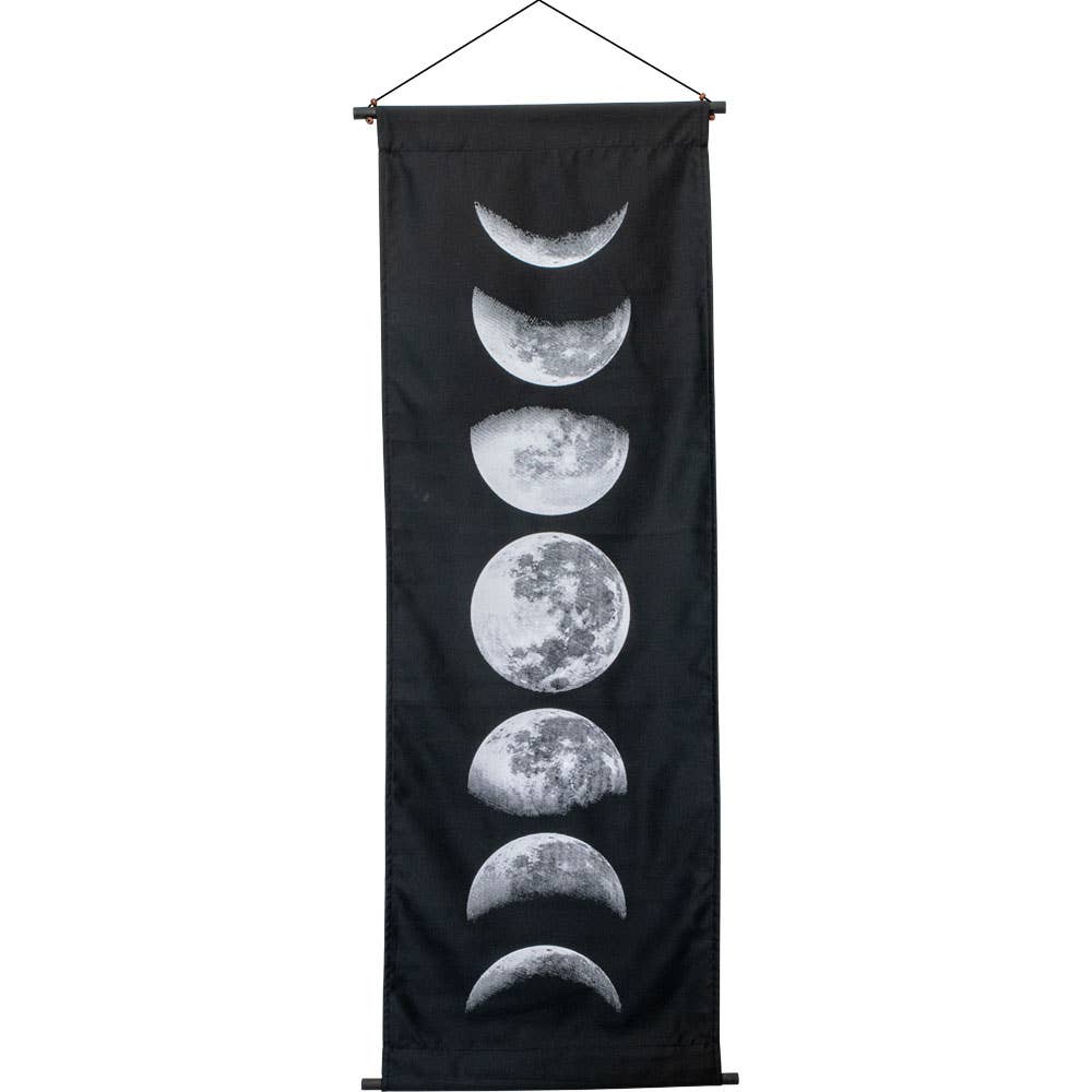 moon phases cotton hand printed banner