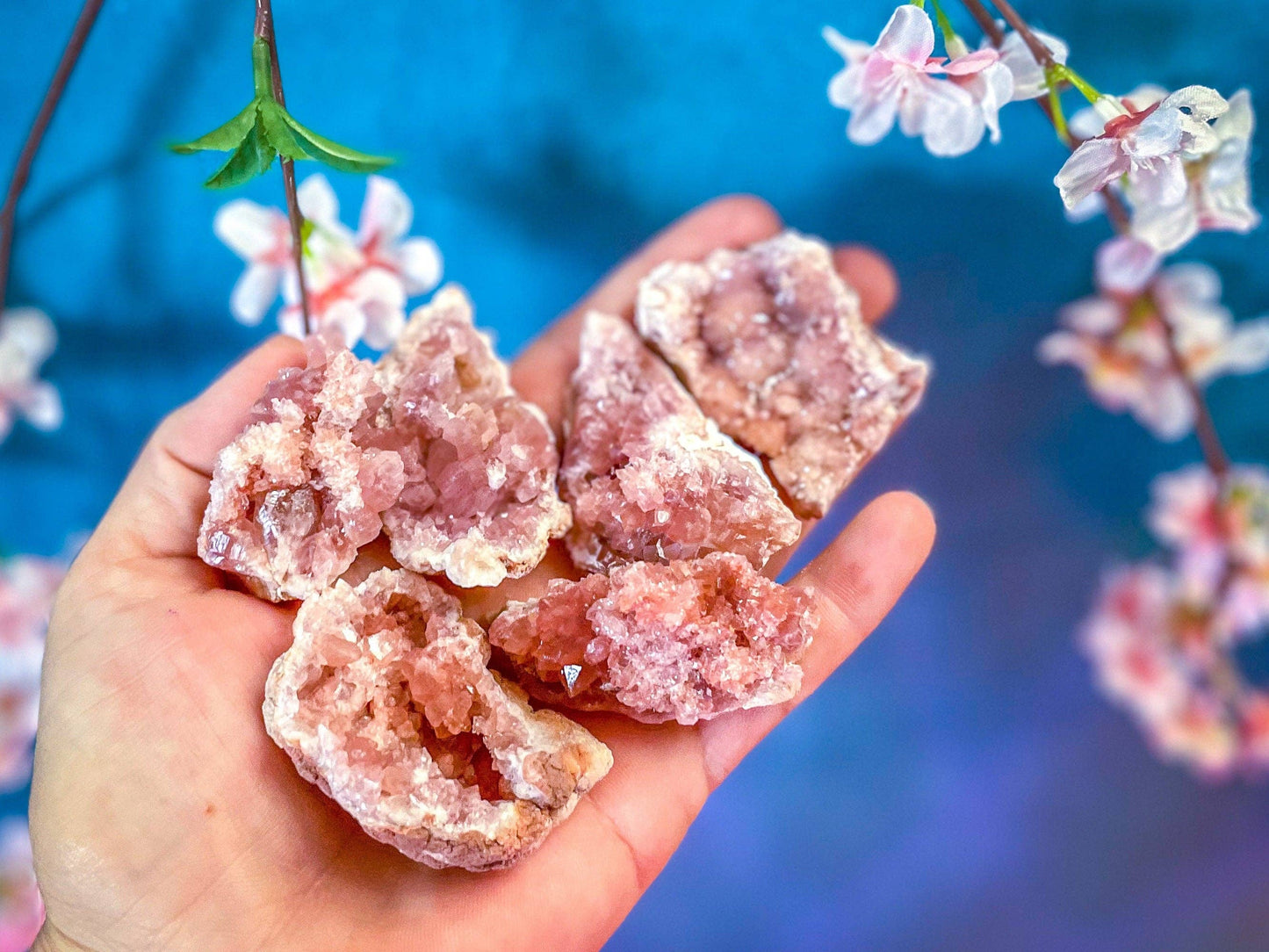 pink amethyst crystal clusters