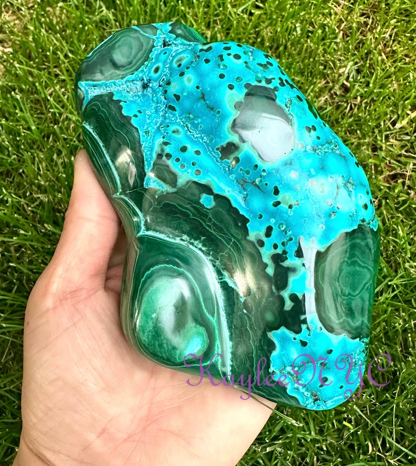 chrysocolla malachite partially polished pieces