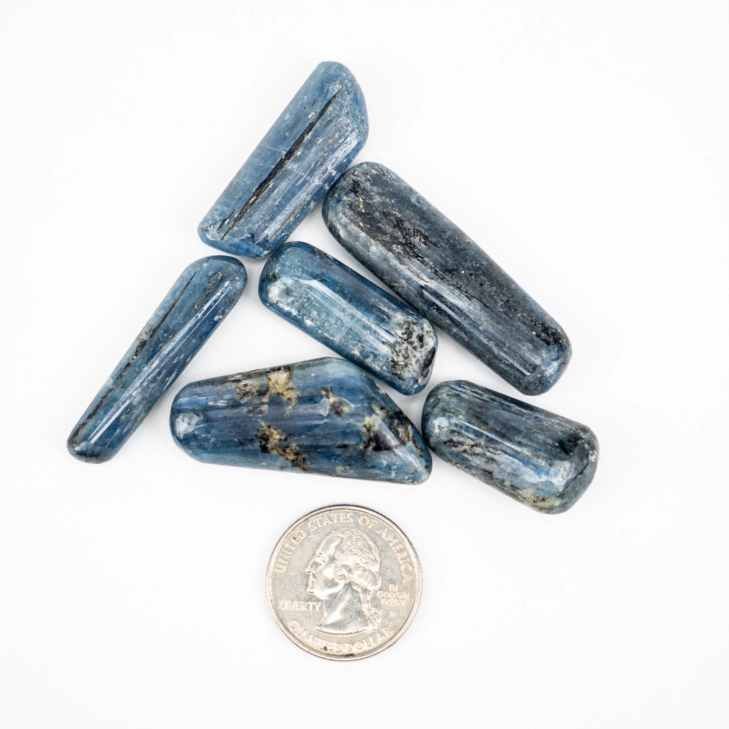 blue kyanite tumbles