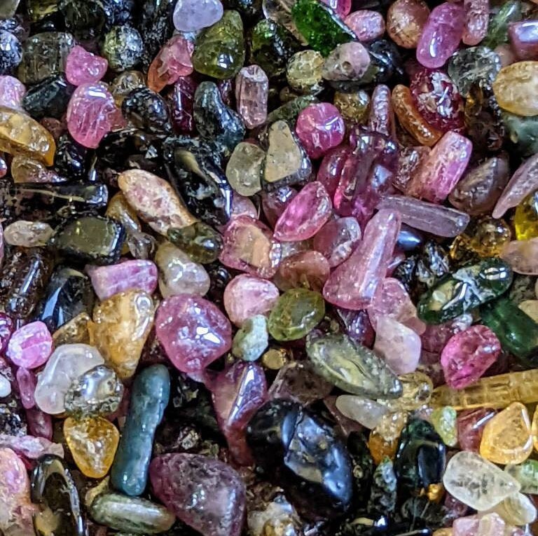 rainbow tourmaline tiny tumbles