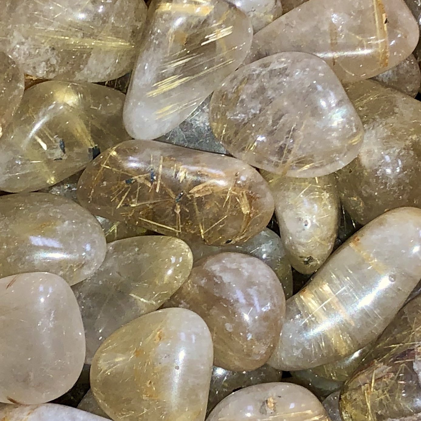 rutilated quartz tumbles