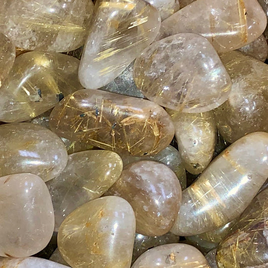 rutilated quartz tumbles