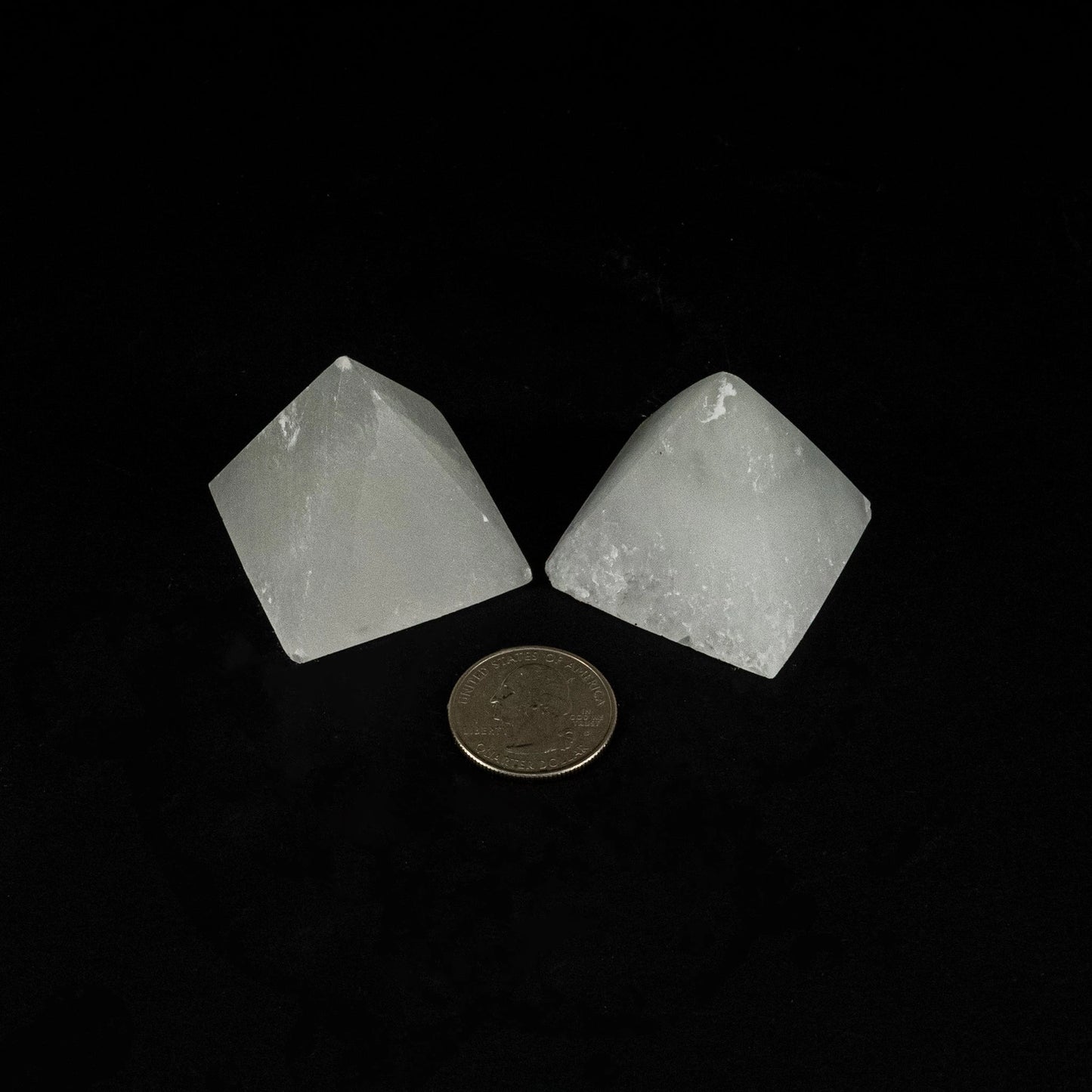 selenite pyramids