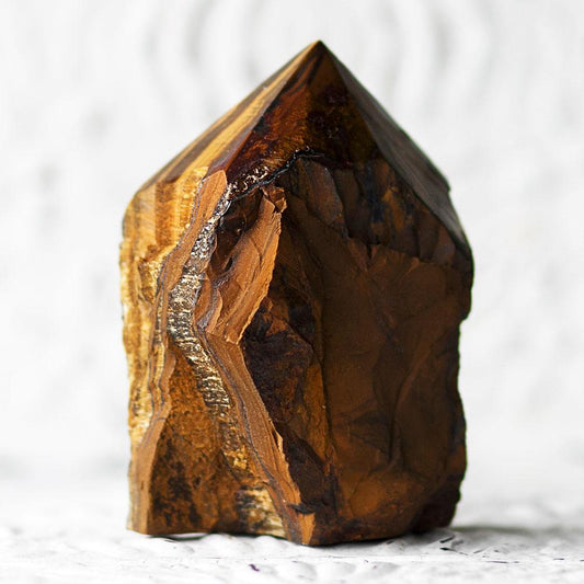 tiger's eye polished standing points with natural sides