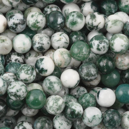 tree agate beaded bracelet